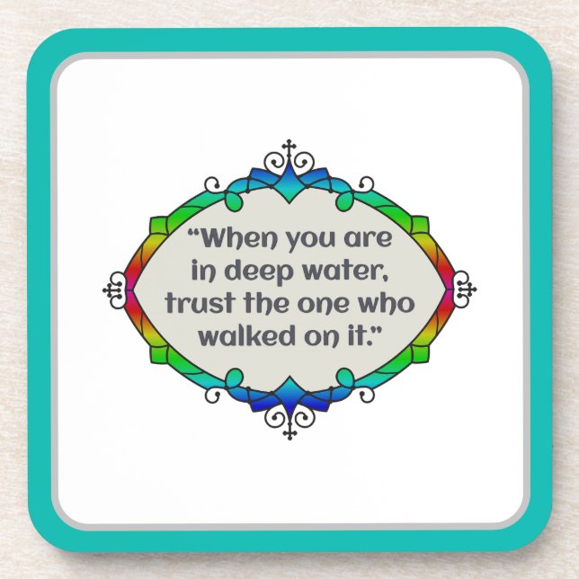 Peace in deep waters coaster (Front)