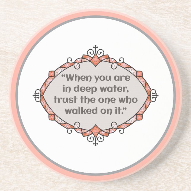 Peace in deep waters coaster (Front)