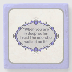 Peace in deep waters stone coaster