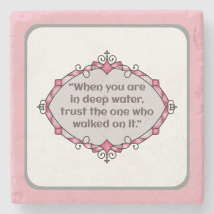 Peace in deep waters stone coaster