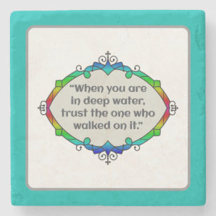 Peace in deep waters stone coaster