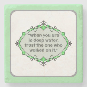 Peace in deep waters stone coaster