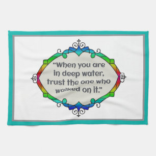 Peace in deep waters tea towel