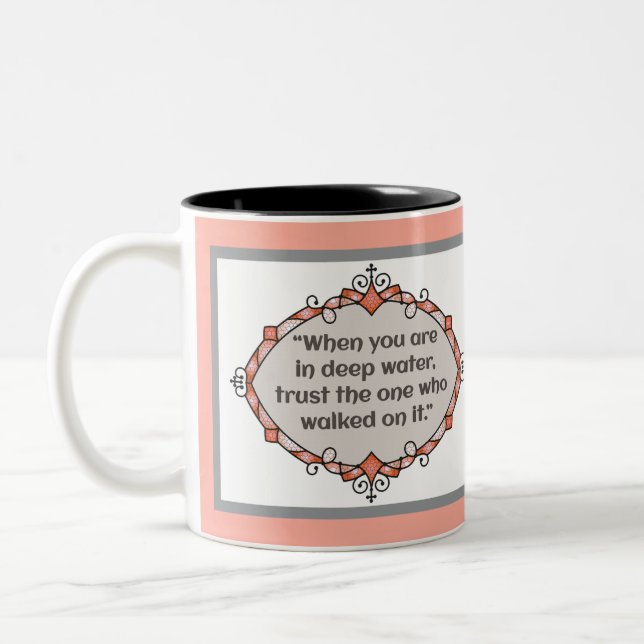 Peace in deep waters Two-Tone coffee mug (Left)