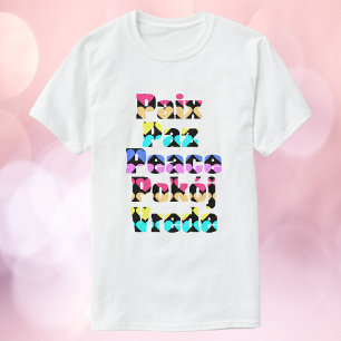 Peace in Different Languages Hearts Bright T-Shirt