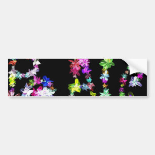 "PEACE" in Flowers Art Print Bumper Sticker