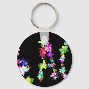 "PEACE" in Flowers Art Print Key Ring