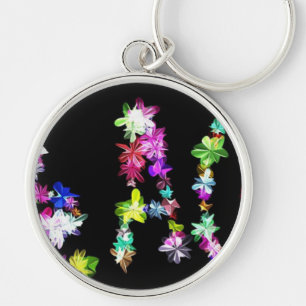 "PEACE" in Flowers Art Print Key Ring