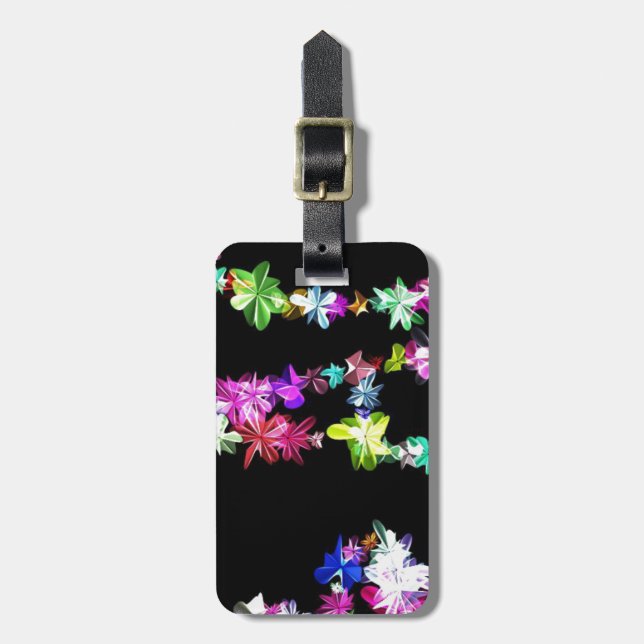 PEACE in Flowers Art Print Luggage Tag (Front Vertical)
