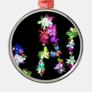 "PEACE" in Flowers Art Print Metal Tree Decoration