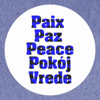 Peace in Foreign Languages Blue Black Hearts