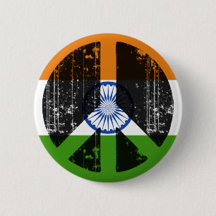 Peace In India 6 Cm Round Badge