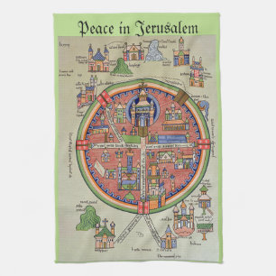 Peace in Jerusalem kitchen towel