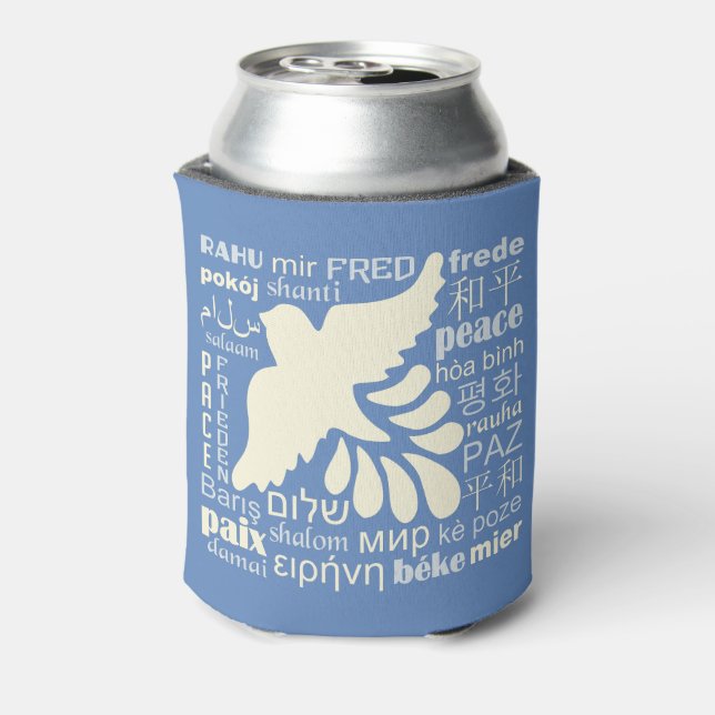PEACE in many languages custom name can cooler (Can Back)