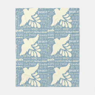 PEACE in many languages fleece blankets