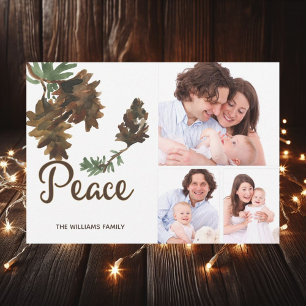 Peace in Nature Christmas Holiday 3 Photo Card