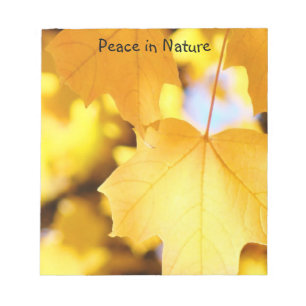 Peace in Nature notepads Golden Yellow Leaves Fall