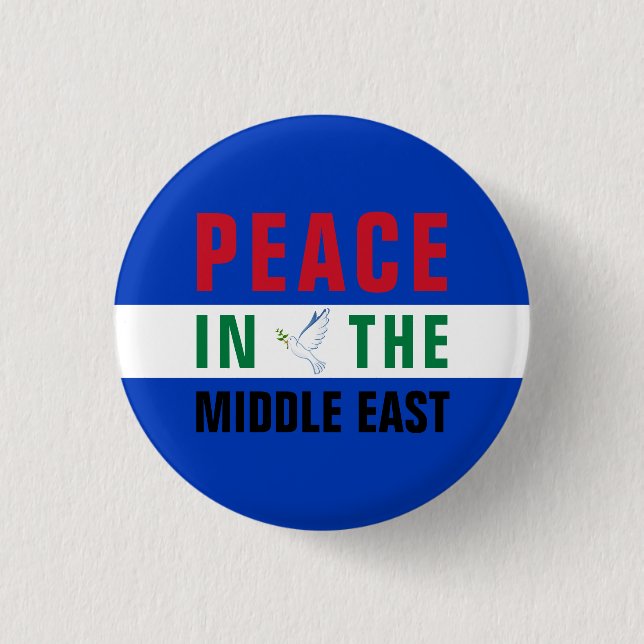 Peace in the Middle East 3 Cm Round Badge (Front)