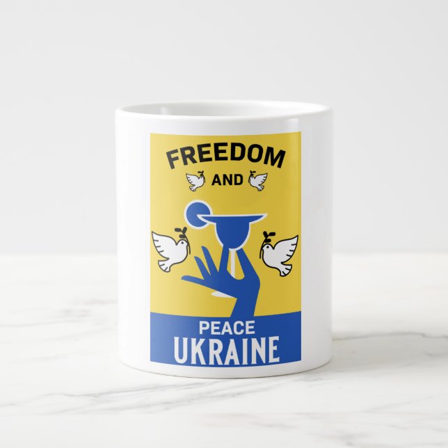 Peace In The Ukraine - Love And Support  Large Coffee Mug (Front)