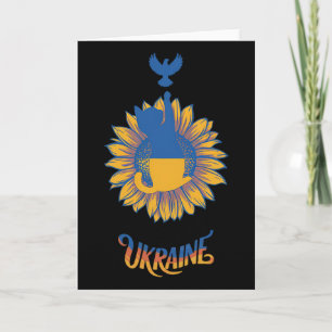 Peace In Ukraine Dove And Cat Stand With Ukraine Z Card