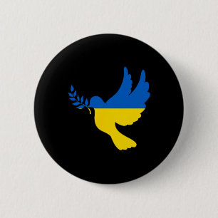 Peace In Ukraine Dove. Stand With Ukraine. Freedom 6 Cm Round Badge