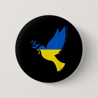 Peace In Ukraine Dove. Stand With Ukraine. Support 6 Cm Round Badge