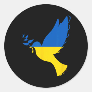 Peace In Ukraine Dove. Stand With Ukraine. Support Classic Round Sticker