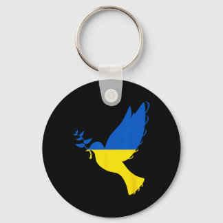 Peace In Ukraine Dove. Stand With Ukraine. Support Key Ring