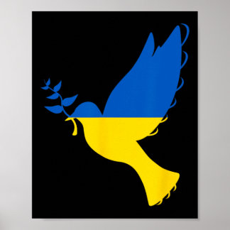 Peace In Ukraine Dove. Stand With Ukraine. Support Poster