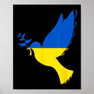 Peace In Ukraine Dove. Stand With Ukraine. Support Poster