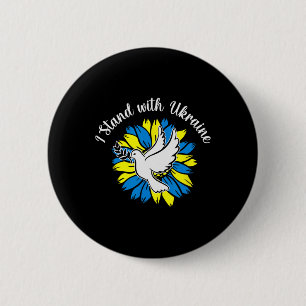 Peace In Ukraine Dove Sunflower Ukraine 6 Cm Round Badge