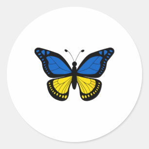 Peace In Ukraine For Women Ukrainian Flag Classic Round Sticker