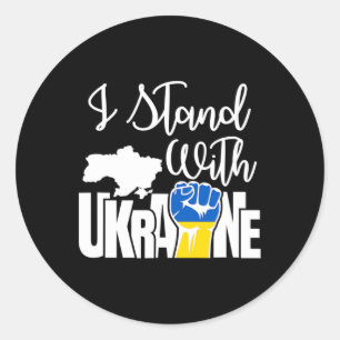 Peace In Ukraine I Stand With Ukraine Classic Round Sticker