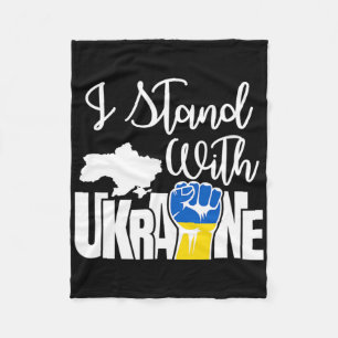 Peace In Ukraine I Stand With Ukraine Fleece Blanket