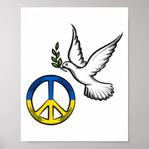 Peace In Ukraine I Stand With Ukraine Ukraine Dove Poster