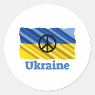 Peace in Ukraine - Peace & Love Classic Round Sticker