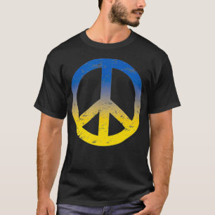 Peace in Ukraine Peace Symbol in Ukraine Flag Col T-Shirt