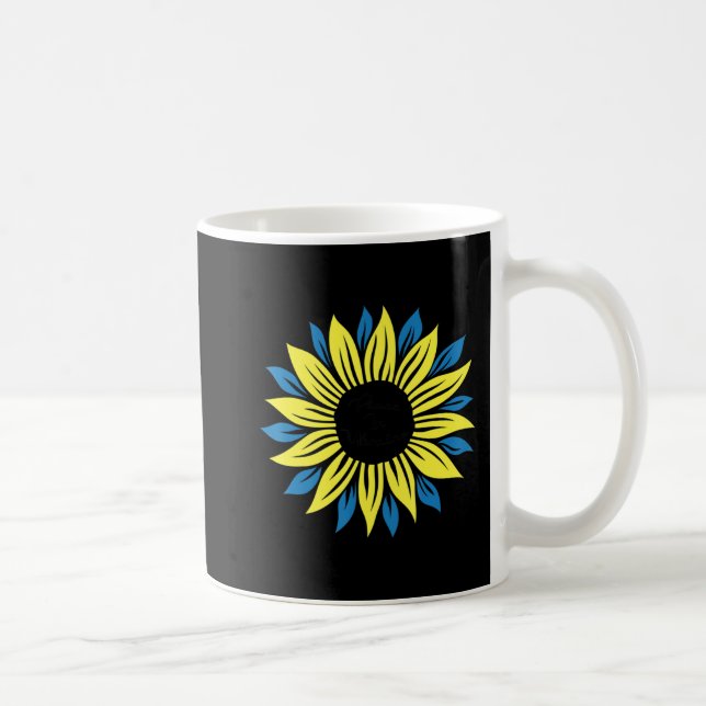 Peace in Ukraine Sunflower  for Women Ukrainian Fl Coffee Mug (Right)