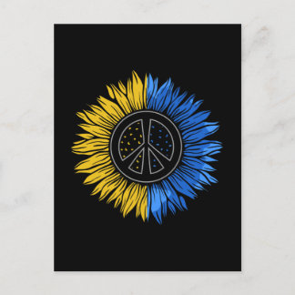 Peace in Ukraine Sunflower TShirt for Women Ukrain Postcard