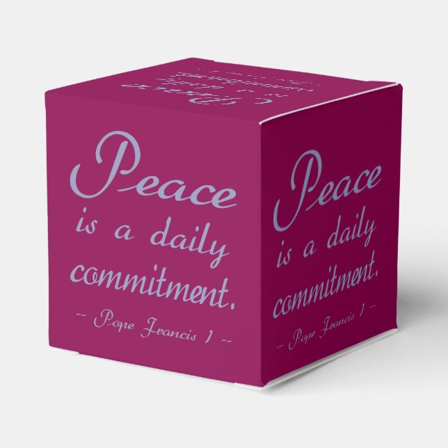 Peace Is A Daily Commitment Quote Favour Box (Back Side)