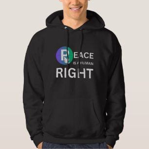 Peace Is a Human Right Dove and Earth Symbol Hoodie