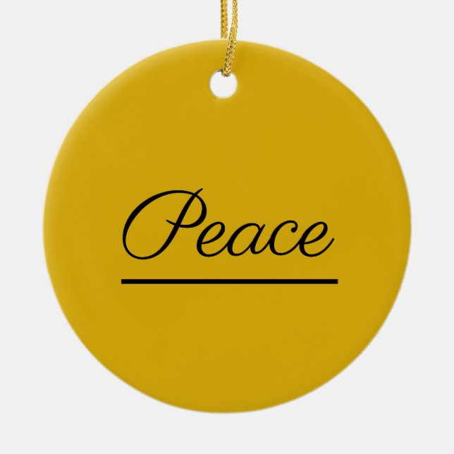 Peace is Good:  Dark Gold-coloured Ceramic Ornament (Front)