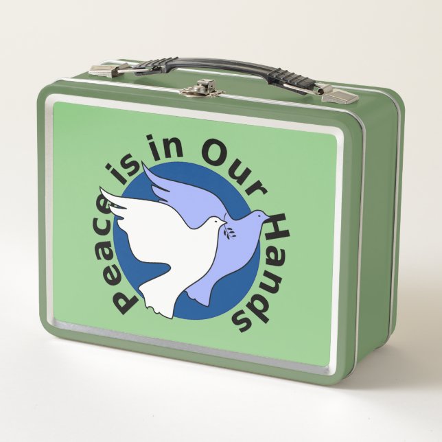 PEACE IS IN OUR HANDS  METAL LUNCH BOX (Front)