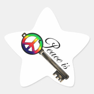 Peace is Key Star Sticker