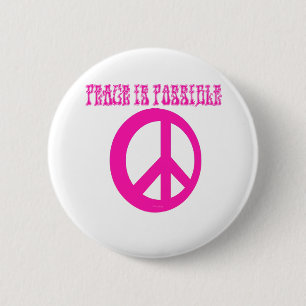 Peace IS Possible (pink) 6 Cm Round Badge