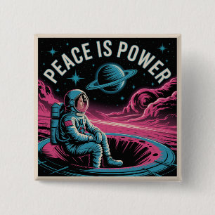 Peace Is Power 15 Cm Square Badge