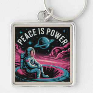 Peace Is Power Key Ring