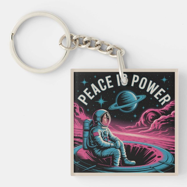 Peace Is Power Key Ring (Front)