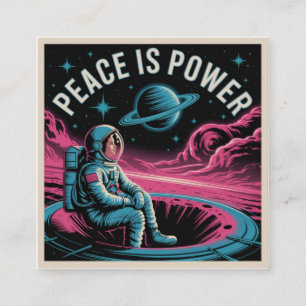 Peace Is Power Square Business Card