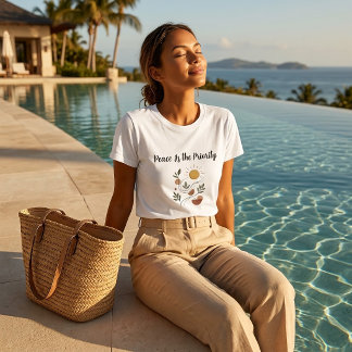Peace Is the Priority Boho Botanical Womens T-Shirt